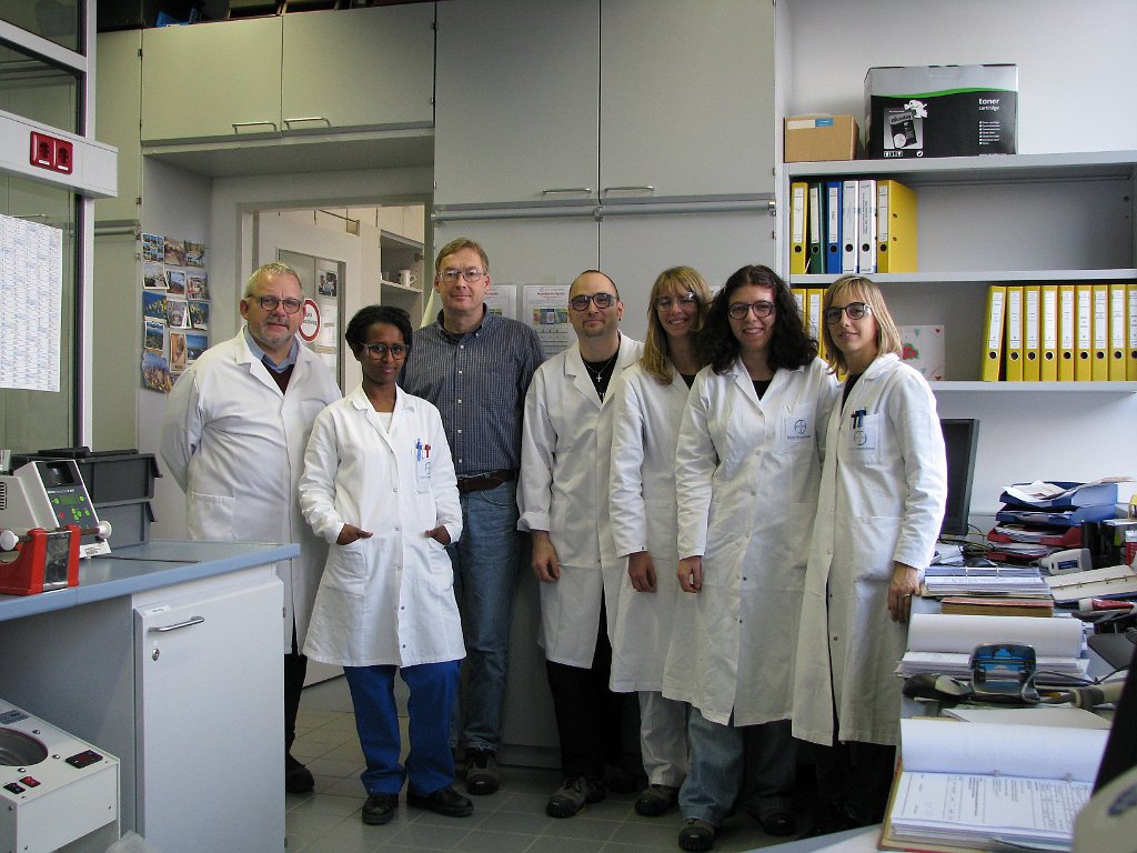 Carla Muratori nei laboratori della Bayer, Frankfurt.jpg